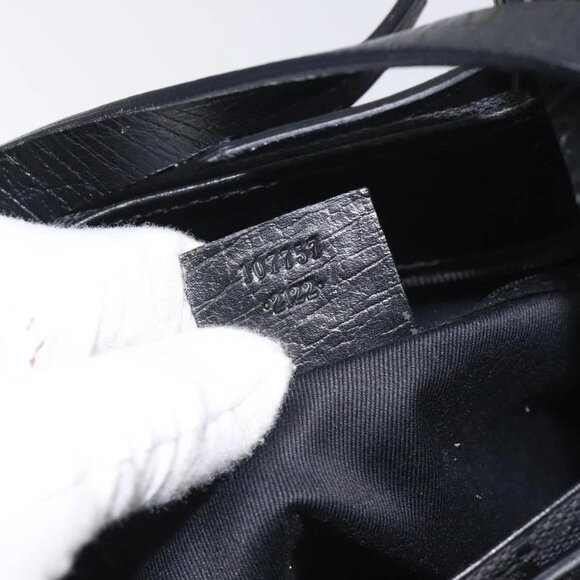 GUCCI GG Canvas Tote Bag Black Silver 107757 Auth - Picture 13 of 15